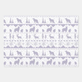 Nordic Sweater Lila White Silver Wintertiere Geschenkpapier Set (Vorderseite)