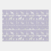 Nordic Sweater Lila White Silver Wintertiere Geschenkpapier Set (Vorderseite 3)