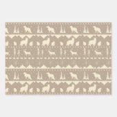 Nordic Sweater Neutral Kraft Beige Wintertiere Geschenkpapier Set (Vorderseite 2)