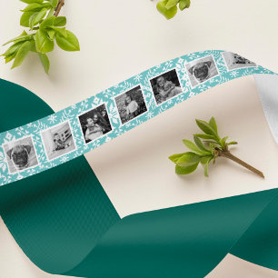 Nordic Sweater Pattern Foto für Ice Blue & White Satinband