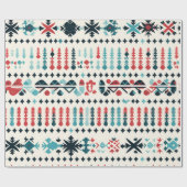 Nordic Sweater Pattern Geschenkpapier (Flach)