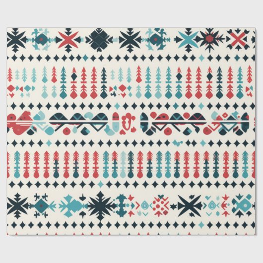 Nordic Sweater Pattern Geschenkpapier (Flach)