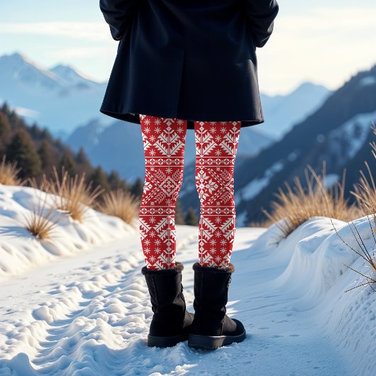 Nordic Sweater Pattern Leggings
