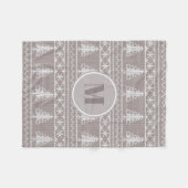 Nordic Sweater Pattern | Monogramm Weihnachten Fleecedecke (Vorderseite (Horizontal))
