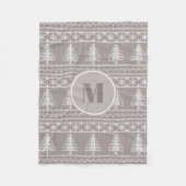 Nordic Sweater Pattern | Monogramm Weihnachten Fleecedecke (Vorderseite)