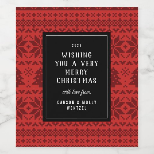 Nordic Sweater personalize Gift Weinetikett (Einzelnes Label)