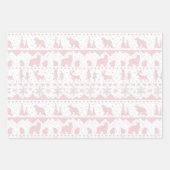 Nordic Sweater Pink White Silver Winter Animals Geschenkpapier Set (Vorderseite)