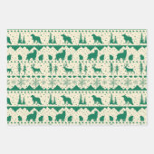 Nordic Sweater Red Green & Beige Winter Animals Geschenkpapier Set (Vorderseite 3)