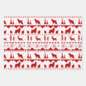 Nordic Sweater Red Winter Animals White Geschenkpapier Set (Vorderseite 3)