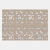 Nordic Sweater Rustic Kraft Silver Winter Animals Geschenkpapier Set (Vorderseite 3)