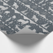 Nordic Sweater Silver Winter Tiere Grau Flannel Geschenkpapier (Ecke)