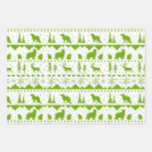 Nordic Sweater White Mint Grüne Wintertiere Geschenkpapier Set (Vorderseite)