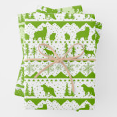 Nordic Sweater White Mint Grüne Wintertiere Geschenkpapier Set (Beispiel)