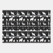 Nordic Sweater White Winter Animals Black Geschenkpapier Set (Vorderseite)
