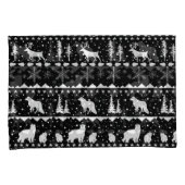 Nordic Sweater White Winter Animals Black Kissenbezug (Vorderseite-Rechts)