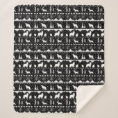 Nordic Sweater White Winter Animals Black Sherpadecke (Vorderseite)