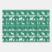 Nordic Sweater White Winter Animals Forest Green Geschenkpapier Set (Vorderseite 2)