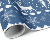 Nordic Sweater White Winter Animals Navy Blue Geschenkpapier (Rolleneckpunkt)