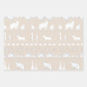 Nordic Sweater Winter Animals Blush Fawn Pink Geschenkpapier Set (Vorderseite)