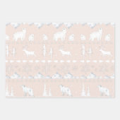 Nordic Sweater Winter Animals Blush Fawn Pink Geschenkpapier Set (Vorderseite 3)