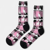 Nordic Sweater Winter Animals Pink Buffalo Kariert Socken (Linkes Detail)