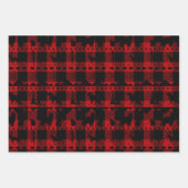 Nordic Sweater Winter Animals Red Buffalo Kariert Geschenkpapier Set (Vorderseite)
