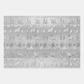 Nordic Sweater Winter Tiere, die silber aufgezogen Geschenkpapier Set (Vorderseite)