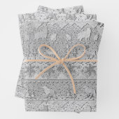 Nordic Sweater Winter Tiere, die silber aufgezogen Geschenkpapier Set (Beispiel)