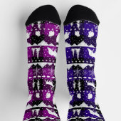 Nordic Sweater Winter Tiere Lila Buffalo Kariert Socken (Oben)