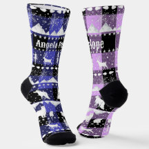 Nordic Sweater Winter Tiere Lila Violett Kariert