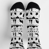 Nordic Sweater Winter Tiere Schwarz-Weiß-Socken Socken (Oben)