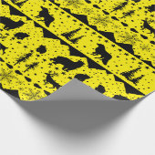Nordic Sweater Yellow and Black Winter Animals Geschenkpapier (Ecke)
