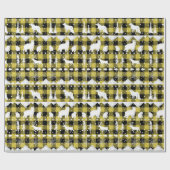 Nordic Sweater Yellow Buffalo Karierte Wintertiere Geschenkpapier (Flach)