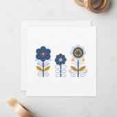 Nordic Three Blume Blank Mitteilungskarte (Vorderseite/Rückseite Beispiel)