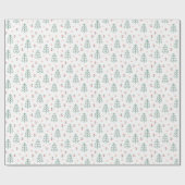 Nordic Tree Pattern Minimalistisches Weihnachtsges Geschenkpapier (Flach)