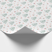Nordic Tree Pattern Minimalistisches Weihnachtsges Geschenkpapier (Ecke)