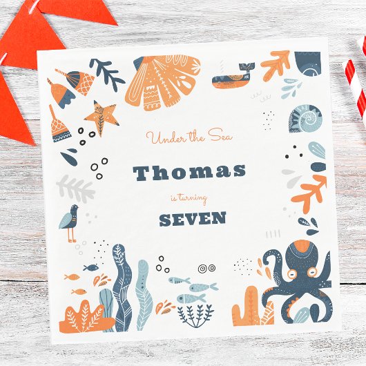 Nordic Under Sea Creatures Kindergeburtstag Serviette