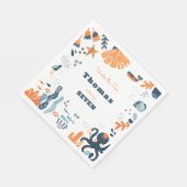 Nordic Under Sea Creatures Kindergeburtstag Serviette (Ecke)