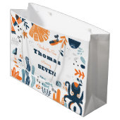 Nordic Under Sea Kindergeburtstag Große Geschenktüte (Vorderseite Schrägansicht)