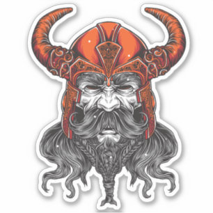 Nordic Valhalla Viking Illustration Art Aufkleber