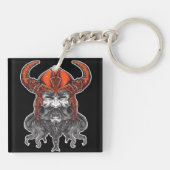 Nordic Valhalla Viking Illustration Art Schlüsselanhänger (Rückseite)