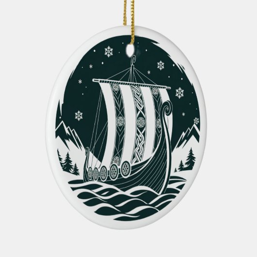 Nordic Viking Longship Christmas Ornament (Rechts)