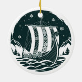Nordic Viking Longship Christmas Ornament (Hinten)
