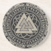 Nordic Viking Norge Rune Valknut Design Getränkeuntersetzer (Vorne)