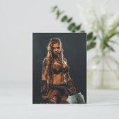 Nordic Viking Shieldmaiden Power Postkarte (Stehend Vorderseite)