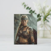 Nordic Viking Shieldmaiden Power Postkarte (Stehend Vorderseite)
