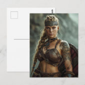 Nordic Viking Shieldmaiden Power Postkarte (Vorne/Hinten)