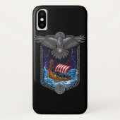 Nordic Viking Ship Raven Case-Mate iPhone Hülle (Rückseite)