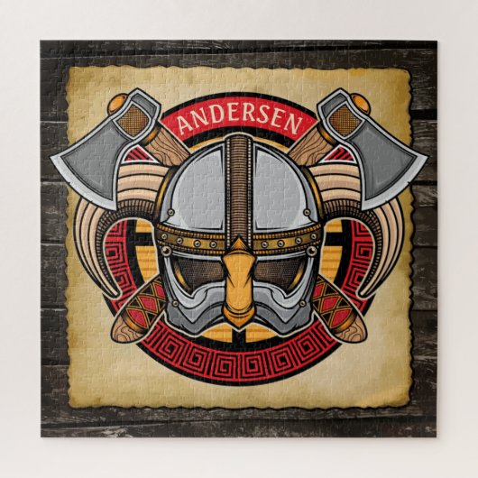 Nordic Viking Warrior ADD NAME Norse Ax Norsemen Puzzle (Vertikal)