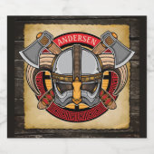 Nordic Viking Warrior Ax Norsemen Personalisiert Bierflaschenetikett (Einzelnes Label)